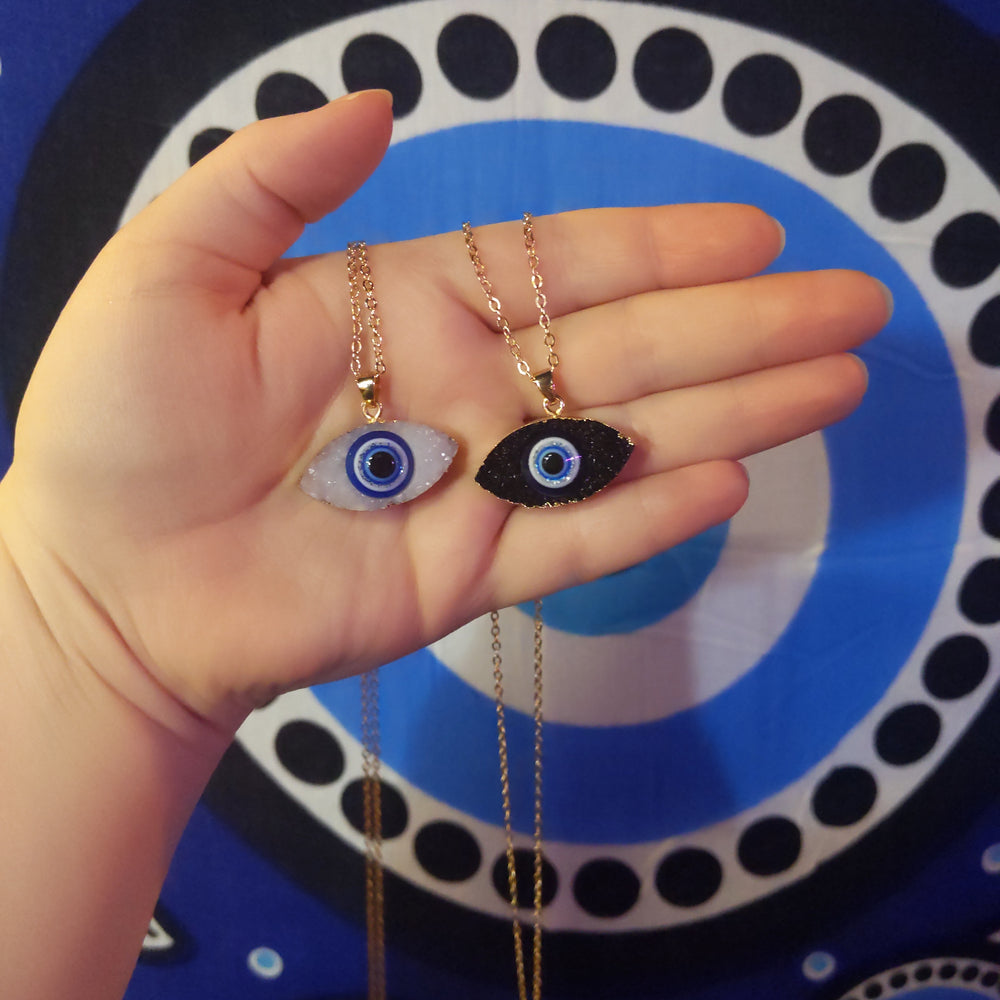 Evil Eye Druzy Necklace