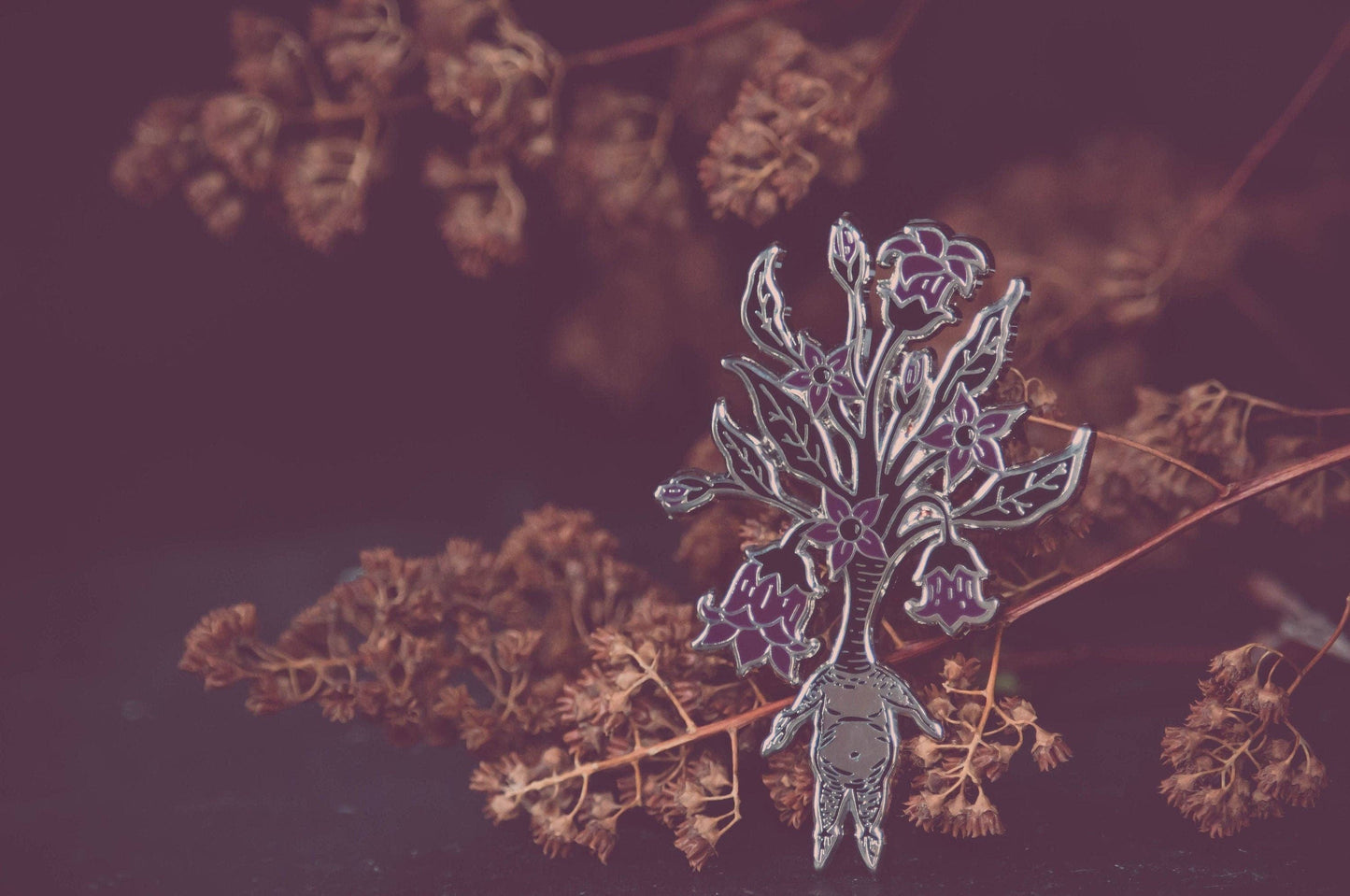 
                  
                    Belladonna Mandrake - Enamel Pin
                  
                