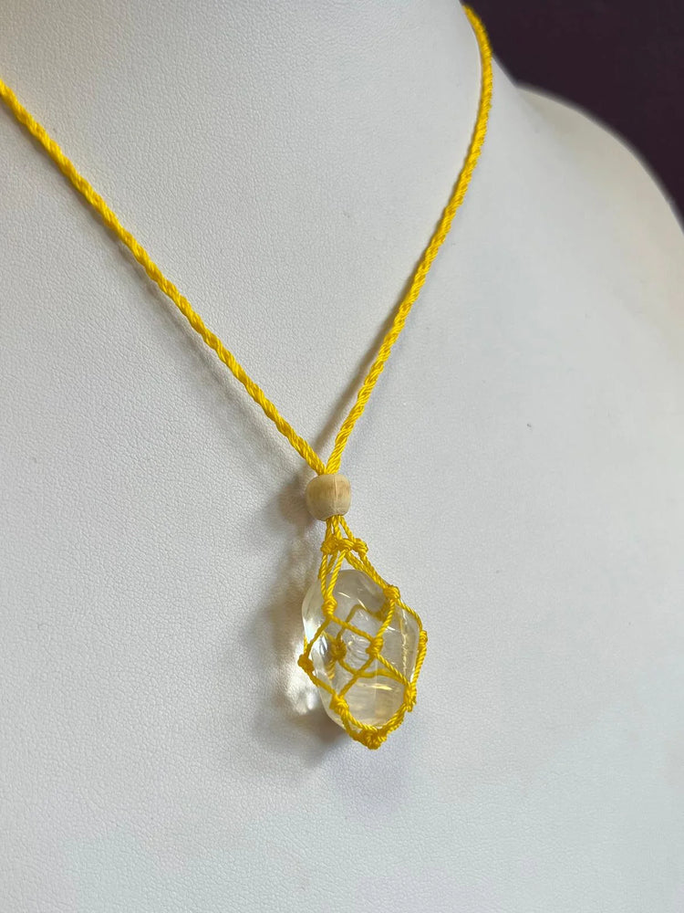 
                  
                    Macrame crystal holder necklace
                  
                