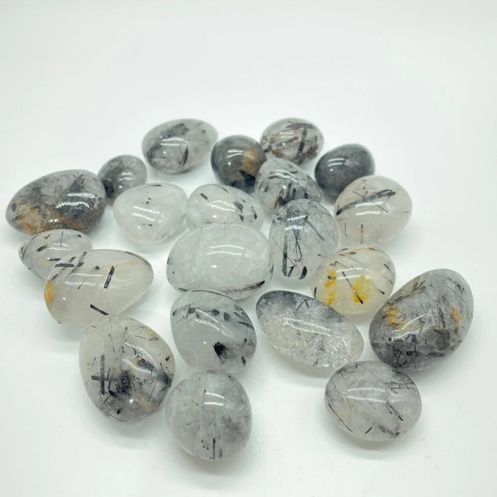 Tourmilated Quartz Tumbled  #T2