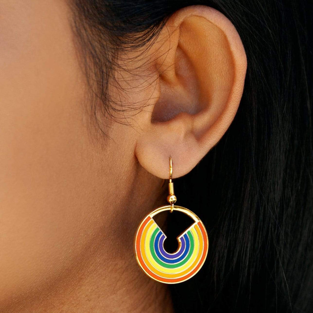 Dissent Pride Rainbow Drop Earrings